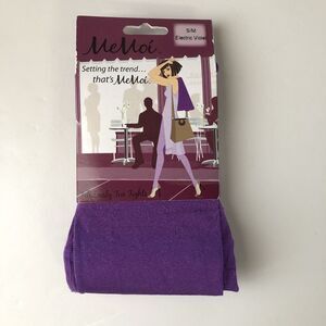 MeMoi Women’s Electric Violet Glossy Opaque Tights Size S/M NWT